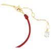 Schlangenarmband mit Kristallperlen, gemischte Schliffe, Jahr der Schlange, rot, goldfarben plattiert Schlangenarmband mit Kristallperlen, gemischte Schliffe, Jahr der Schlange, rot, goldfarben plattiert