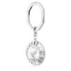 Schlüsselanhänger mit rundem Schliff, weiß, rhodiniert Schlüsselanhänger mit rundem Schliff, weiß, rhodiniert
