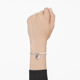 Schwan-Armband mit Kristallperlen, Schwan, schwarz, Metallmix-Finish Schwan-Armband mit Kristallperlen, Schwan, schwarz, Metallmix-Finish