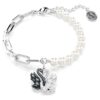 Schwan-Armband mit Kristallperlen, Schwan, schwarz, Metallmix-Finish Schwan-Armband mit Kristallperlen, Schwan, schwarz, Metallmix-Finish