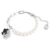 Schwan-Armband mit Kristallperlen, Schwan, schwarz, Metallmix-Finish Schwan-Armband mit Kristallperlen, Schwan, schwarz, Metallmix-Finish