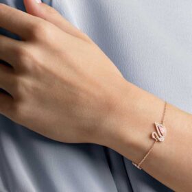 Schwan-Armband „Swan“, rosa, rosévergoldet Schwan-Armband „Swan“, rosa, rosévergoldet