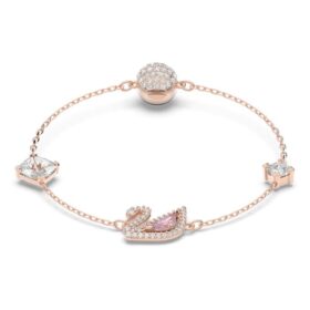 Schwan-Armband „Swan“, rosa, rosévergoldet Schwan-Armband „Swan“, rosa, rosévergoldet