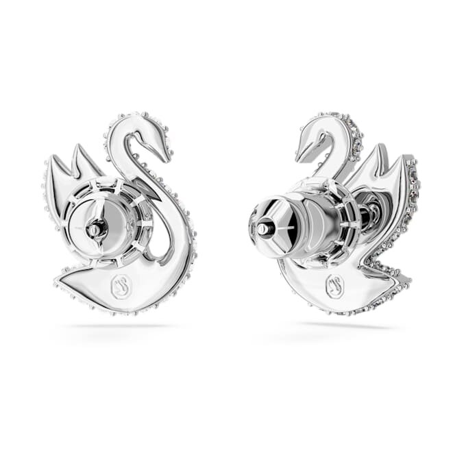 Schwan-Ohrringe Schwan, Weiß, rhodiniert Schwan-Ohrringe Schwan, Weiß, rhodiniert