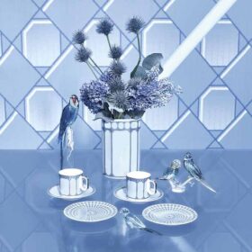 Signum Espressotasse mit Untertasse aus Porzellan, blau
