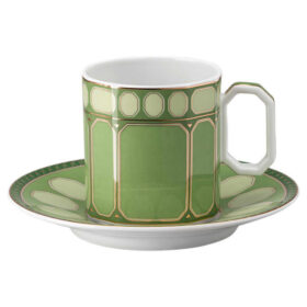 Signum Kaffeetasse mit Untertasse aus Porzellan, grün