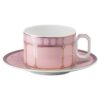 Signum Teetasse mit Untertasse aus Porzellan, rosa