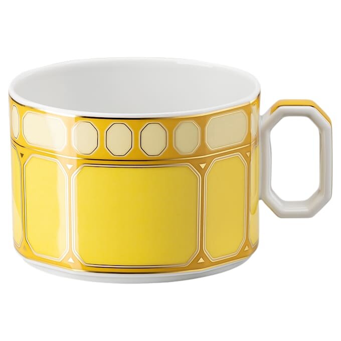 Signum Teetasse mit Untertasse aus Porzellan, gelb Signum Teetasse mit Untertasse aus Porzellan, gelb