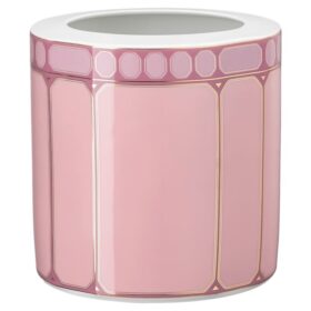 Signum-Vase aus Porzellan, breit, rosa