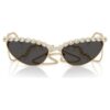 Sonnenbrille in Cat-Eye-Form, mit Kette, grau Sonnenbrille in Cat-Eye-Form, mit Kette, grau