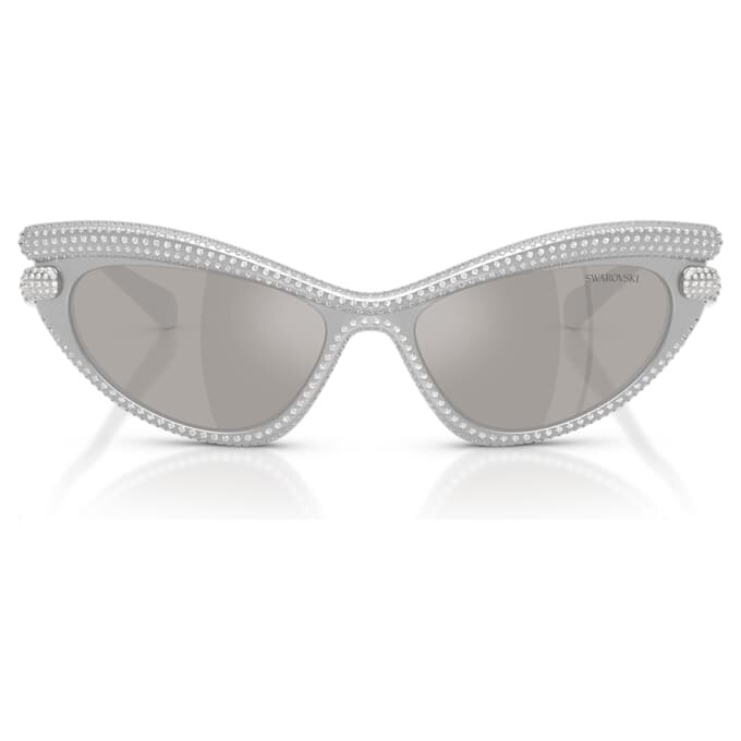 Sonnenbrille in Cat-Eye-Form, silberfarben Sonnenbrille in Cat-Eye-Form, silberfarben