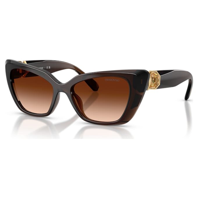 Sonnenbrille in Cat-Eye-Form, Sk6047, Dunkelbraun Sonnenbrille in Cat-Eye-Form, Sk6047, Dunkelbraun