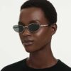 Sonnenbrille in ovaler Form, 2-in-1-Aufsteckbrille, Sk7044, silberfarben Sonnenbrille in ovaler Form, 2-in-1-Aufsteckbrille, Sk7044, silberfarben