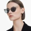 Sonnenbrille in ovaler Form, Sk7017, silberfarben Sonnenbrille in ovaler Form, Sk7017, silberfarben