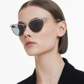 Sonnenbrille in ovaler Form, Sk7017, silberfarben