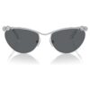 Sonnenbrille in ovaler Form, Sk7017, silberfarben Sonnenbrille in ovaler Form, Sk7017, silberfarben