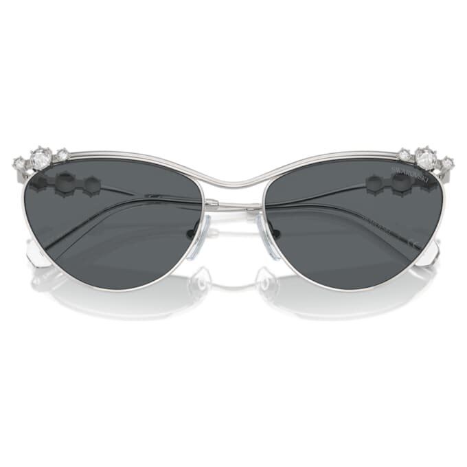 Sonnenbrille in ovaler Form, Sk7017, silberfarben Sonnenbrille in ovaler Form, Sk7017, silberfarben