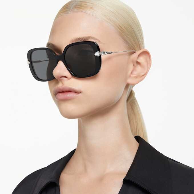 Sonnenbrille, Oversize, quadratische Form, Sk6011, Schwarz Sonnenbrille, Oversize, quadratische Form, Sk6011, Schwarz