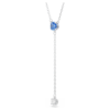 Stilla Attract Y-Halskette mit rundem Schliff, blau, rhodiniert Stilla Attract Y-Halskette mit rundem Schliff, blau, rhodiniert