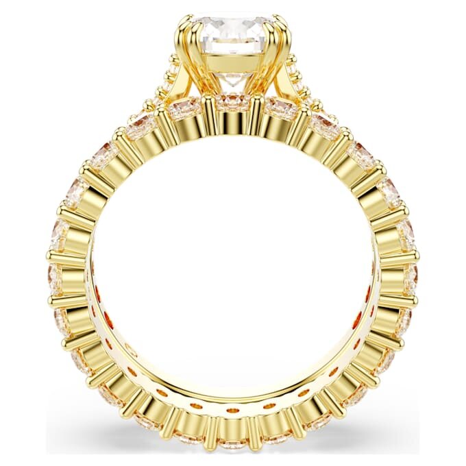 Stilla-Ring-Set (2), Rundschliff, Weiß, goldfarben plattiert Stilla-Ring-Set (2), Rundschliff, Weiß, goldfarben plattiert