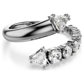 Sublima Offener Ring mit gemischten Schliffen, weiß, rutheniumbeschichtet Sublima Offener Ring mit gemischten Schliffen, weiß, rutheniumbeschichtet