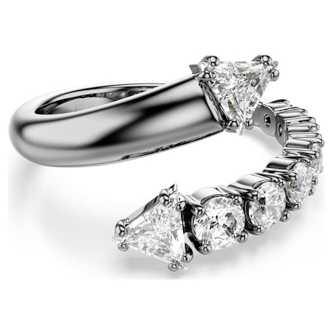 Sublima Offener Ring mit gemischten Schliffen, weiß, rutheniumbeschichtet Sublima Offener Ring mit gemischten Schliffen, weiß, rutheniumbeschichtet