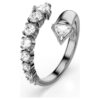 Sublima Offener Ring mit gemischten Schliffen, weiß, rutheniumbeschichtet Sublima Offener Ring mit gemischten Schliffen, weiß, rutheniumbeschichtet