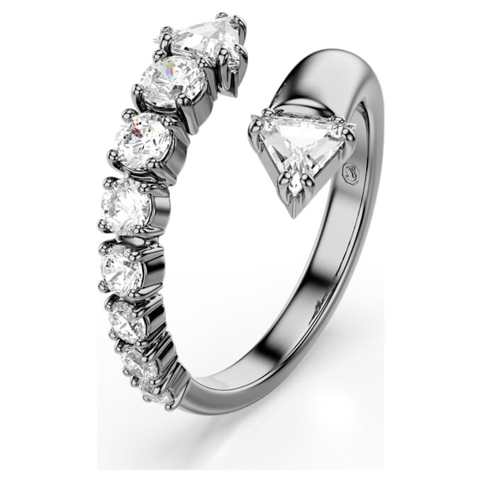 Sublima Offener Ring mit gemischten Schliffen, weiß, rutheniumbeschichtet Sublima Offener Ring mit gemischten Schliffen, weiß, rutheniumbeschichtet