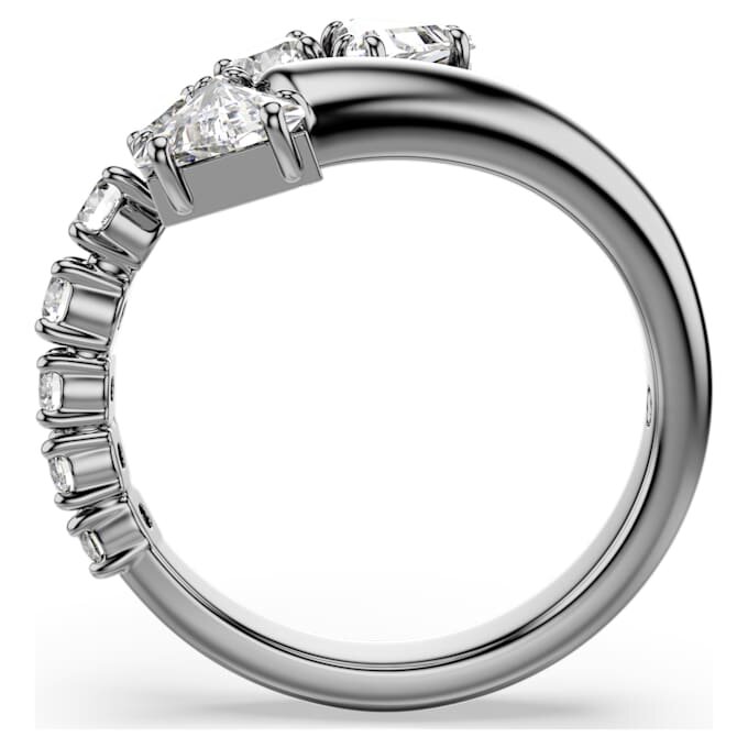 Sublima Offener Ring mit gemischten Schliffen, weiß, rutheniumbeschichtet Sublima Offener Ring mit gemischten Schliffen, weiß, rutheniumbeschichtet