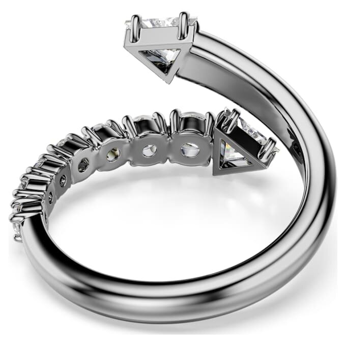 Sublima Offener Ring mit gemischten Schliffen, weiß, rutheniumbeschichtet Sublima Offener Ring mit gemischten Schliffen, weiß, rutheniumbeschichtet