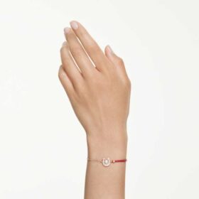Symbolica-Armband mit Kristallperle, Pavé, Hufeisen, weiß, roségoldfarben plattiert Symbolica-Armband mit Kristallperle, Pavé, Hufeisen, weiß, roségoldfarben plattiert