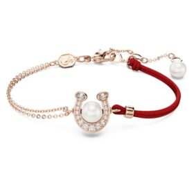 Symbolica-Armband mit Kristallperle, Pavé, Hufeisen, weiß, roségoldfarben plattiert Symbolica-Armband mit Kristallperle, Pavé, Hufeisen, weiß, roségoldfarben plattiert