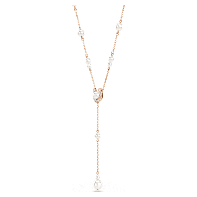 Symbolica Y-Halskette mit Kristallperle, Pavé, Hufeisen, Weiß, roségoldfarben plattiert Symbolica Y-Halskette mit Kristallperle, Pavé, Hufeisen, Weiß, roségoldfarben plattiert