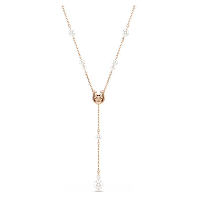 Symbolica Y-Halskette mit Kristallperle, Pavé, Hufeisen, Weiß, roségoldfarben plattiert Symbolica Y-Halskette mit Kristallperle, Pavé, Hufeisen, Weiß, roségoldfarben plattiert