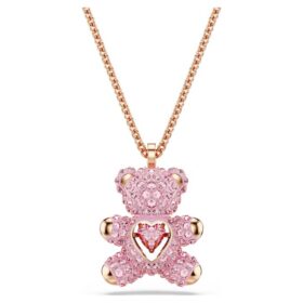 Teddy-Anhänger, Rosa, roségoldfarben plattiert