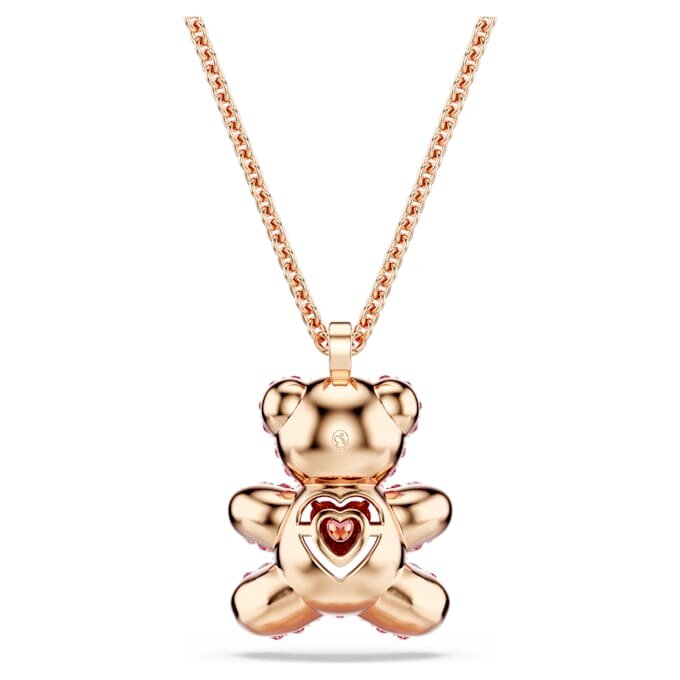Teddy-Anhänger, Rosa, roségoldfarben plattiert Teddy-Anhänger, Rosa, roségoldfarben plattiert