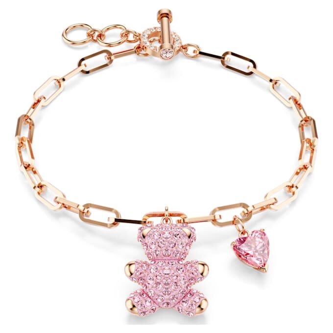 Teddy-Armband „Bär“, rosa, roségoldfarben plattiert Teddy-Armband „Bär“, rosa, roségoldfarben plattiert