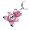 Teddy-Schlüsselanhänger, rosa, rhodiniert Teddy-Schlüsselanhänger, rosa, rhodiniert