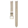 Uhrenarmband, 12 mm (0,47″) breit, Leder, weiß, champagnerfarbene Vergoldung Uhrenarmband, 12 mm (0,47″) breit, Leder, weiß, champagnerfarbene Vergoldung