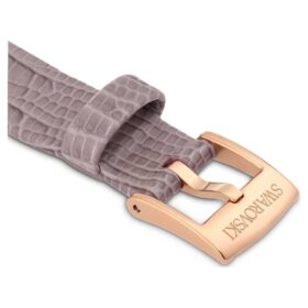 Uhrenarmband, 13 mm (0,51″) breit, Leder, grau, roségoldfarben Uhrenarmband, 13 mm (0,51″) breit, Leder, grau, roségoldfarben