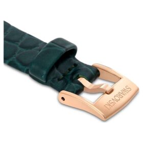Uhrenarmband, 14 mm (0,55″) breit, Leder, grün, roségoldfarben Uhrenarmband, 14 mm (0,55″) breit, Leder, grün, roségoldfarben