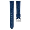 Uhrenarmband 16 mm (0,63″) breit, Leder mit Naht, blau, Edelstahl