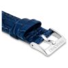 Uhrenarmband 16 mm (0,63″) breit, Leder mit Naht, blau, Edelstahl