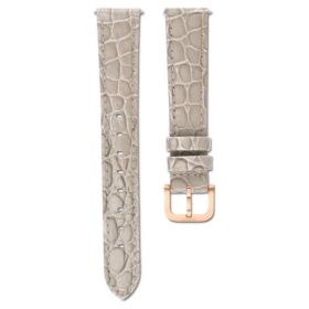 Uhrenarmband, 16 mm (0,63″) breit, Leder mit Ziernähten, beige, roségoldfarben Uhrenarmband, 16 mm (0,63″) breit, Leder mit Ziernähten, beige, roségoldfarben