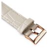 Uhrenarmband, 16 mm (0,63″) breit, Leder mit Ziernähten, grau, roségoldfarben Uhrenarmband, 16 mm (0,63″) breit, Leder mit Ziernähten, grau, roségoldfarben