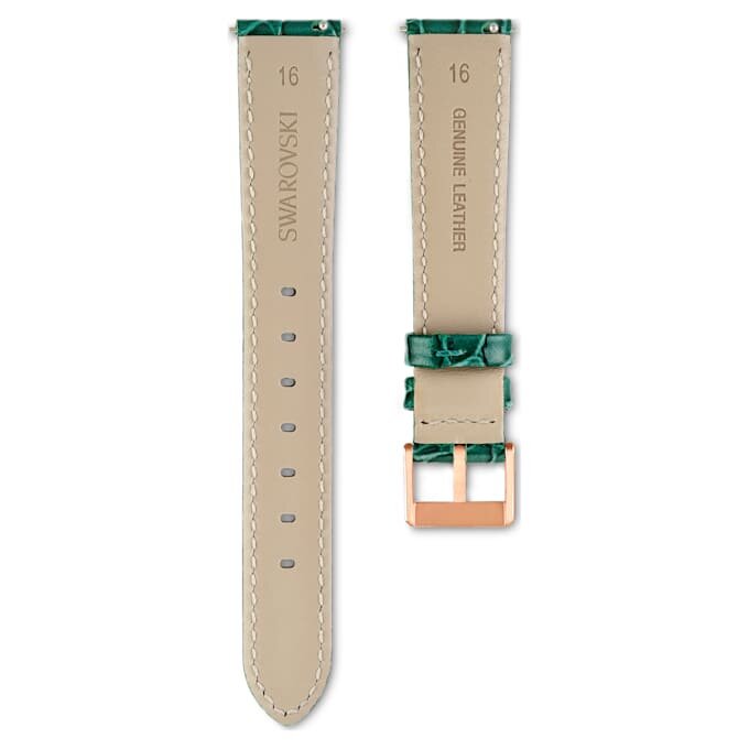 Uhrenarmband, 16 mm (0,63″) breit, Leder mit Ziernähten, grün Uhrenarmband, 16 mm (0,63″) breit, Leder mit Ziernähten, grün