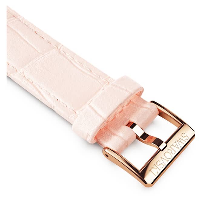 Uhrenarmband 16 mm (0,63″) breit, Leder mit Ziernähten, rosa, roségoldfarben Uhrenarmband 16 mm (0,63″) breit, Leder mit Ziernähten, rosa, roségoldfarben