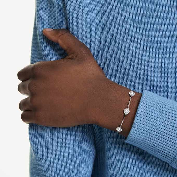 Una Angelic Armband mit rundgeschliffenen, doppelseitigen Motiven, weiß, rhodiniert Una Angelic Armband mit rundgeschliffenen, doppelseitigen Motiven, weiß, rhodiniert