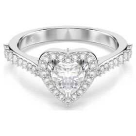 Una Angelic Motivring mit gemischten Schliffen, Herz, weiß, rhodiniert Una Angelic Motivring mit gemischten Schliffen, Herz, weiß, rhodiniert