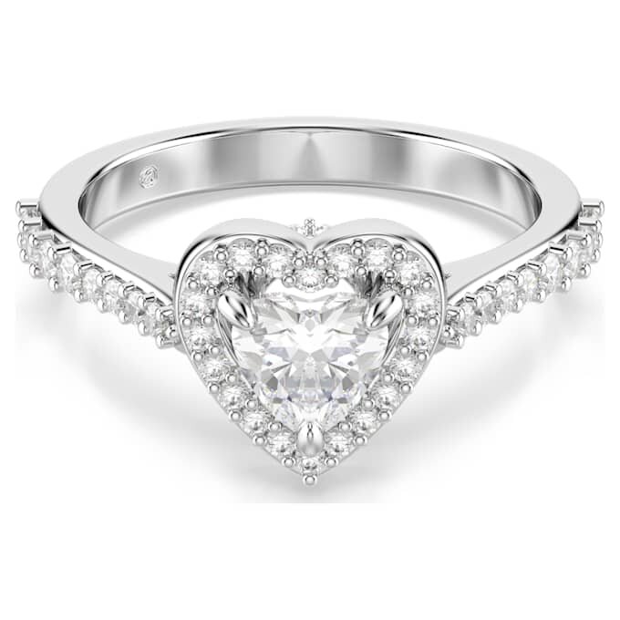 Una Angelic Motivring mit gemischten Schliffen, Herz, weiß, rhodiniert Una Angelic Motivring mit gemischten Schliffen, Herz, weiß, rhodiniert
